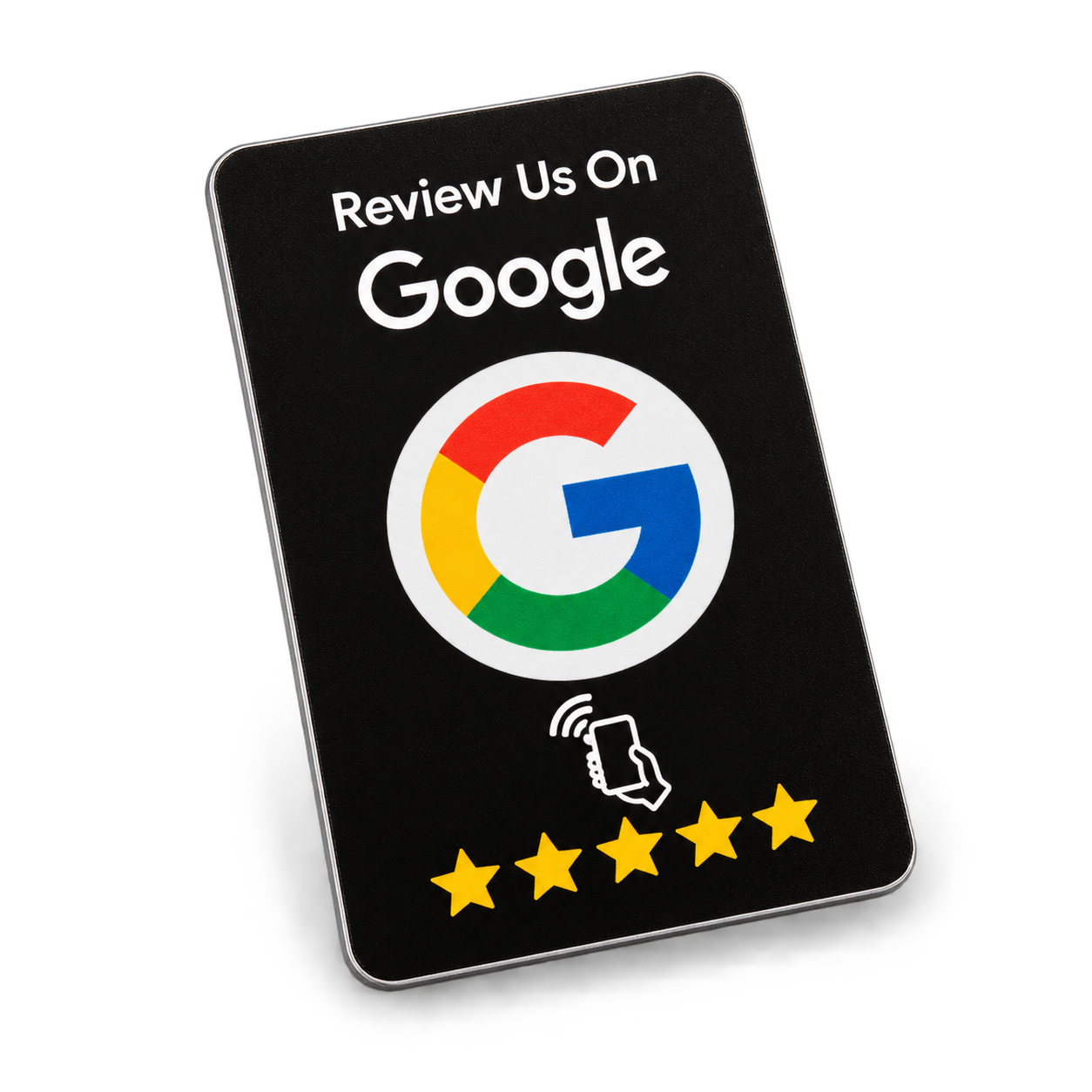 Product illustration of the black Google review tap card